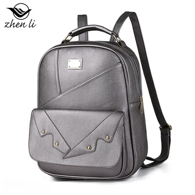 

Bag female new college wind pu womens backpack soft face handbags