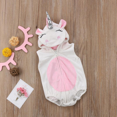 

Fashion Costume Newborn Unicorn Baby Girls Unicorn Romper Jumpsuit Jumper Outfits Hooded Clothes