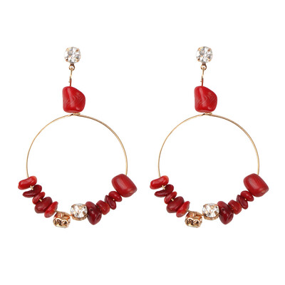 

2019 za Natural Stone Beads Drop Earrings For Women Vintage Crystal Bird Pendant Dangle Earrings Statement Jewelry