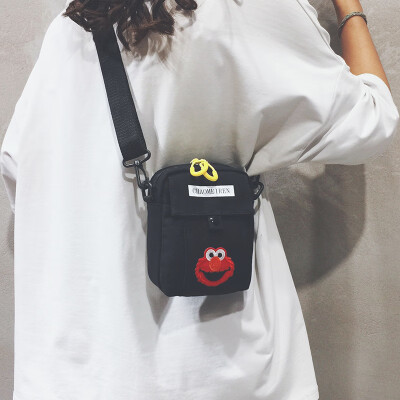 

Canvas small bag handbags new 2019 cute cartoon cloth bag casual simple girl shoulder Messenger bag tide