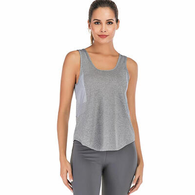 

Solid Color Women Fitness Sports Top Yoga Gym Run Sleeveless Mesh Vest