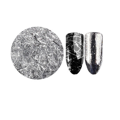 

Toponeto 02g Nail Art Glitter Golden Silver Silk Magic Mirror Holo Flake Aluminum Foil