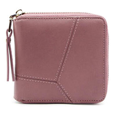 

Simple Square Lady Wallet Short Paragraph Zipper Small Wallet Mini Card Holder Purse