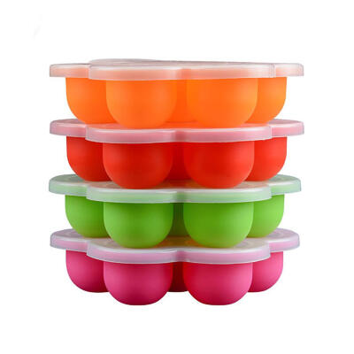 

Silicone Sealed Crisper 7 Holes Baby Food Supplement Box Container with Lid