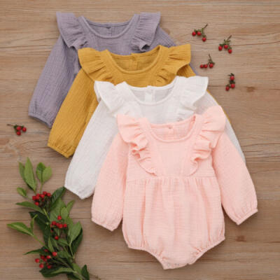 

US Newborn Baby Girl Boy Long Sleeve Bodysuit Romper Jumpsuit Summer Clothes Top