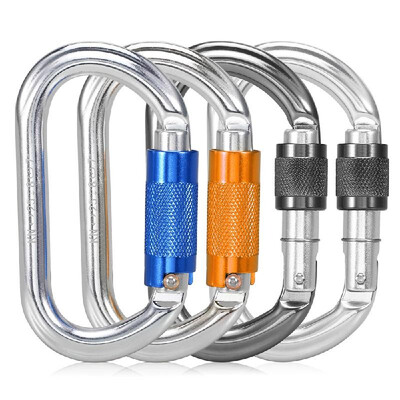 

25KN Srew Locking Gate Carabiner Heavy Duty D Shape Twist Locking Carabiner Climbing Rappelling Canyoning Hammock Locking Clip