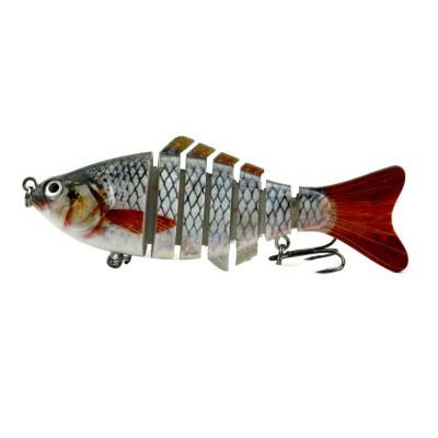 

New Hot 10CM 3D Artificial Bait False Multi Joint Fish Shape Eco-friendly Plastic Fishing Lure With 2 Treble Hooks