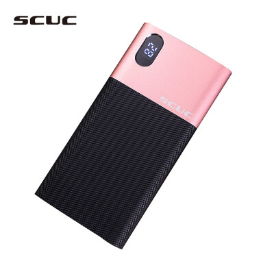 

Ultra-thin large-capacity mobile phone charging treasure 10000Mah polymer SCUC red power digital display mobile power