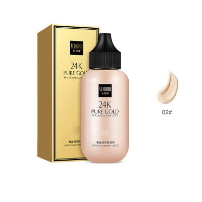 

24k Gold Liquid Foundation Moisturizing Cover Blemishes Even Skin Tone Natural Whitening Concealer Primer