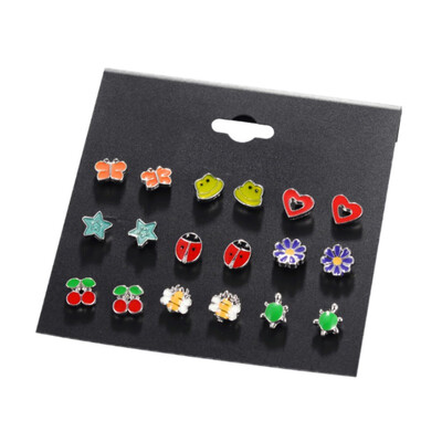 

Women 6 PairsSet Fashion Crystal Jewelry Hoop Round Ear Stud Earrings Set Simulated Pearl Pendientes brincos orecchini