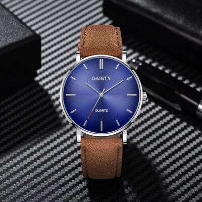 

Gobestart Fashion Simple Casual Mens Watch Business Leather With Strap Mens Watch