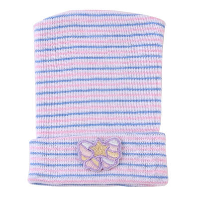 

Newborn Baby Hat Toddler Infant Warm Soft Cotton Striped Bow Beanies Caps