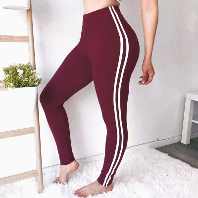 

Tailored Womens Mid Waist Striped Trousers Ladies Casual Drawstring Pants