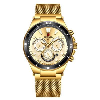 

Bobo bird sports waterproof quartz mens watch Milanese steel belt curved mineral tempered glass
