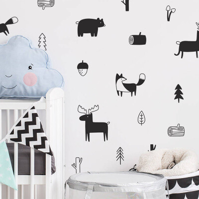 

Animal Wall Decals Forest Tree&Elk Deer Vinyl Art Stickers Children Bedoom Decor