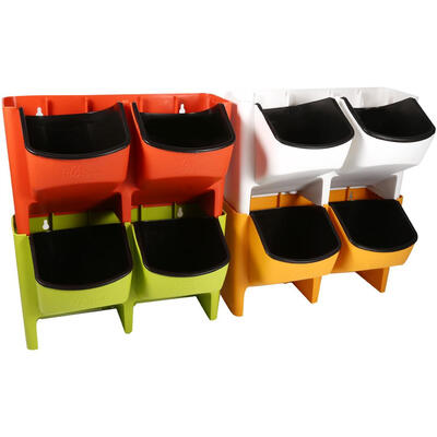 

4 Colors 2-Pocket Stackable Home Garden Wall Hanging Vertical Flower Pot Succulents Planter Plant Pot Bonsai Planter