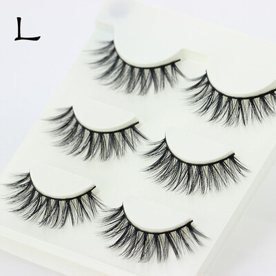 

〖Follure〗3 Pairs Thick Long Cross Party False Eyelashes Black Band Fake Eye Lashes