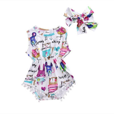 

US Baby Girls Newborn Clothes Cotton Romper Bodysuit Jumpsuit Summer Outfits Set