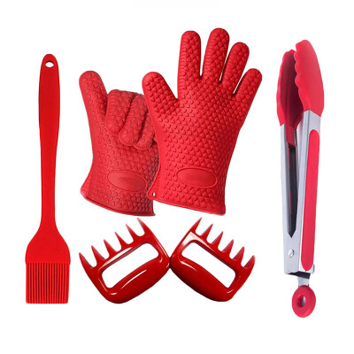 

Outdoor camping Tools Set Basting Brush Insulated Gloves Tongs Barbecue Claw Silicone Grilling Utensils Accessories