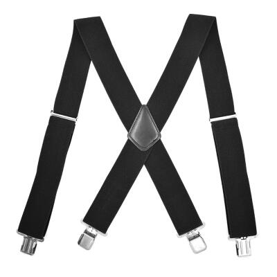 

Men Suspenders 4 Clip Braces Elastic Adjustable Pants Strap Clothes Clips