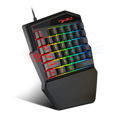 

HXSJ One-handed Membrane Keyboard 35 Keys with Backlight Single Hand Gaming Keyboard Ergonomic Design&Anti-ghost Button