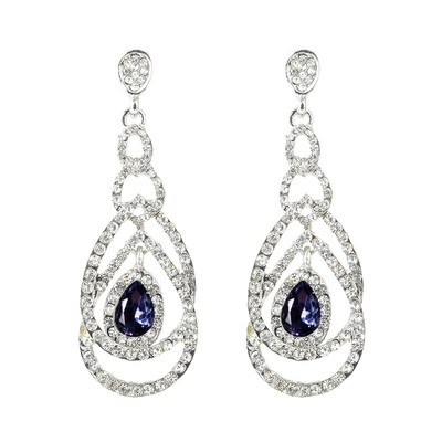 

Statement Hollow Geometric Circles Rhinestone Women Earrings Bridal Jewelry