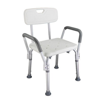 

Medical Shower Chair Bath Seat Bathtub Bench with Adjustable Legs & Back Support