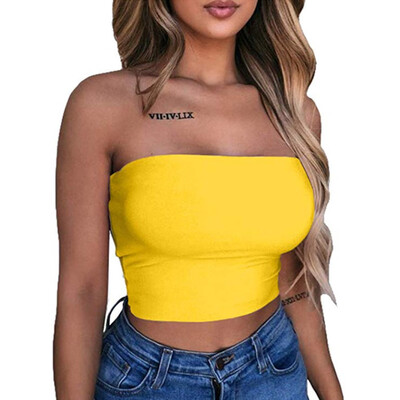 

Women Sexy Striped Crop Top Bustier Tube Crop Tank Top Cami Tops Vest Blouse