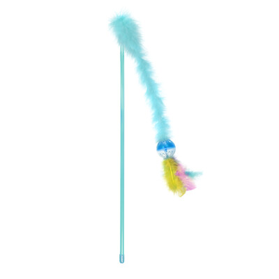 

Thousand feathers Soleil pet cat toy feathers with ball ball funny cat rod elastic long rod random color