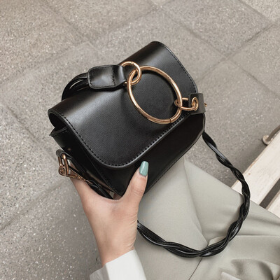 

Tailored Womens Fashion Big Ring Wild Slant Bag Single Shoulder Bag Purse Messenger Bag