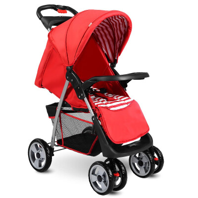 

Foldable Baby Kids Travel Stroller Newborn Infant Buggy Pushchair Child 3 color-Red