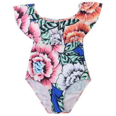 

Square Neck Floral Print One Piece Swimsuit