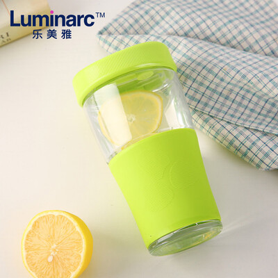 

Luminarc tempered glass cup high temperature water with colorful sports accompanying cup drinking cup green J9992