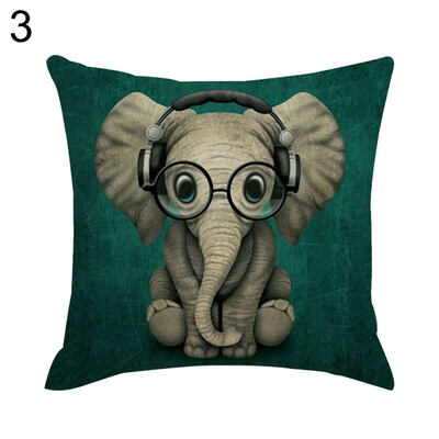 

Cute Animal Elephant Dog Throw Pillow Case Cushion Cover Sofa Bedding Articles