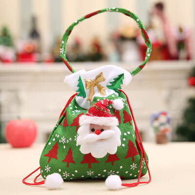 

Santa Claus Snowman Christmas Cloth Candy Bag Xmas Hanging Ornament Decoration