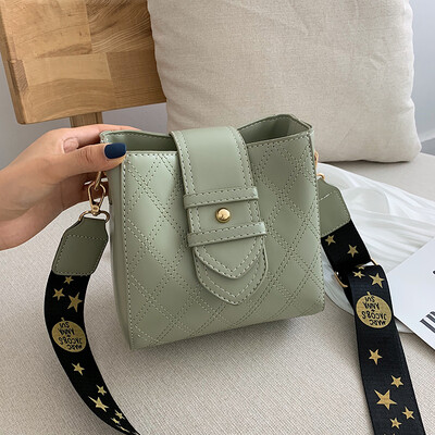 

Summer bag handbags new 2019 Korean version ins super fire wild shoulder slung fashion wide shoulder strap bucket bag