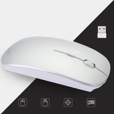 

24G Wireless Mouse With Nano Receiver 1600 DPI Slim Noiseless Rechargeable Mouse For WIN1078 MAC Android XP System