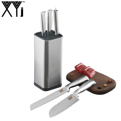 

XYj Kitchen Knives Stainless Steel Knife 8" inch Knife Holder Sharpener Bar Kitchen Knife 6 Piece Set