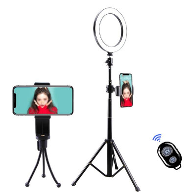 

Tripod Phone Selfie Stick Live Bracket USB Round Fill Light Lamp Complementary Light Set