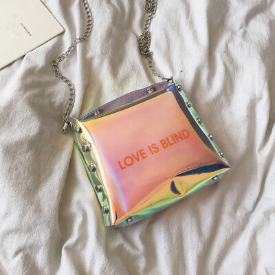 

PVC Clear Shoulder Bags Women Letter Print Jelly Transparent Messenger Bag Female Chain Crossbody Bags Bolsos Mujer T30