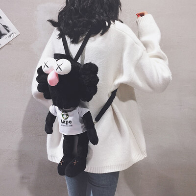 

Backpack female 2019 new fashion foreign girl cartoon sesame street bag Korean version of the wild cute plush backpack