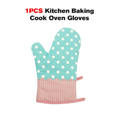 

1PCS Kitchen Baking Cook Oven Gloves Heat Insulation Slip-resistant Cooking Tools Cotton MaterialBlue
