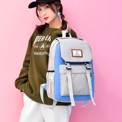 

Tailored Women Large-capacity Couple Schoolbag Travel Hiking Color Block Backpack