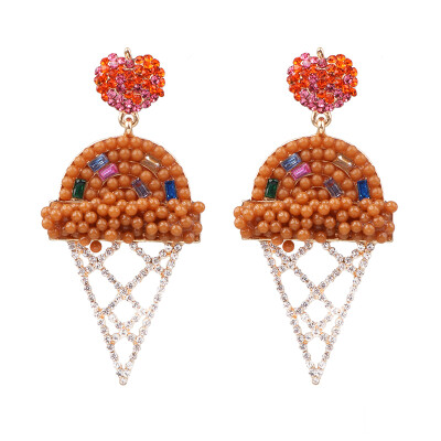 

2019 New Arrival Summer Style Handmade Seed Beads Fruit Lemon Drop Earrings Personality Watermelon Earrings For Woman Party Gift