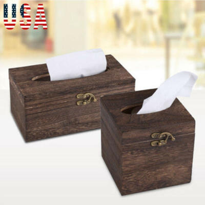 

1Pcs Wooden Tissue Box Cover Chic Napkin Case Holder Hotel Home Decor Organizer