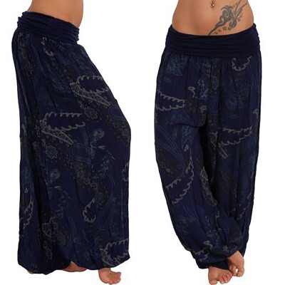 

Women Casual Bohemia Print Pants Wide Leg Pants Loose Trousers Harem Pants