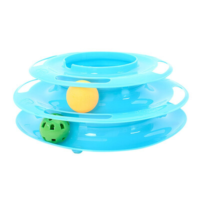 

Cat Toys Lovely Ball toys for Cats Disk Funny Playing Trilaminar Turntable Toys Pet Animals Interactive Toy
