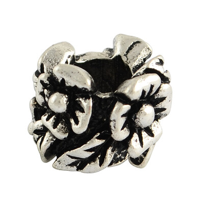 

Tibetan Style Alloy European Large Hole Beads Column with Flowers Lead Free & Nickel Free Antique Silver 10x11x115mm