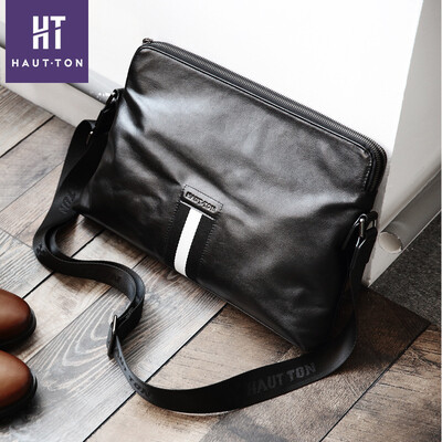 

Mens fashion shoulder bag head layer leather Messenger bag casual cross section trend bag men