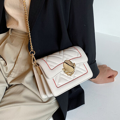 

Net red packet popular female bag 2019 new fashion embroidery line chain shoulder bag wild insyang gas Messenger bag